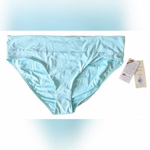 Mid Rise Wide Band Bottom Bikini Ice Blue NWT Women's Extra Large XL